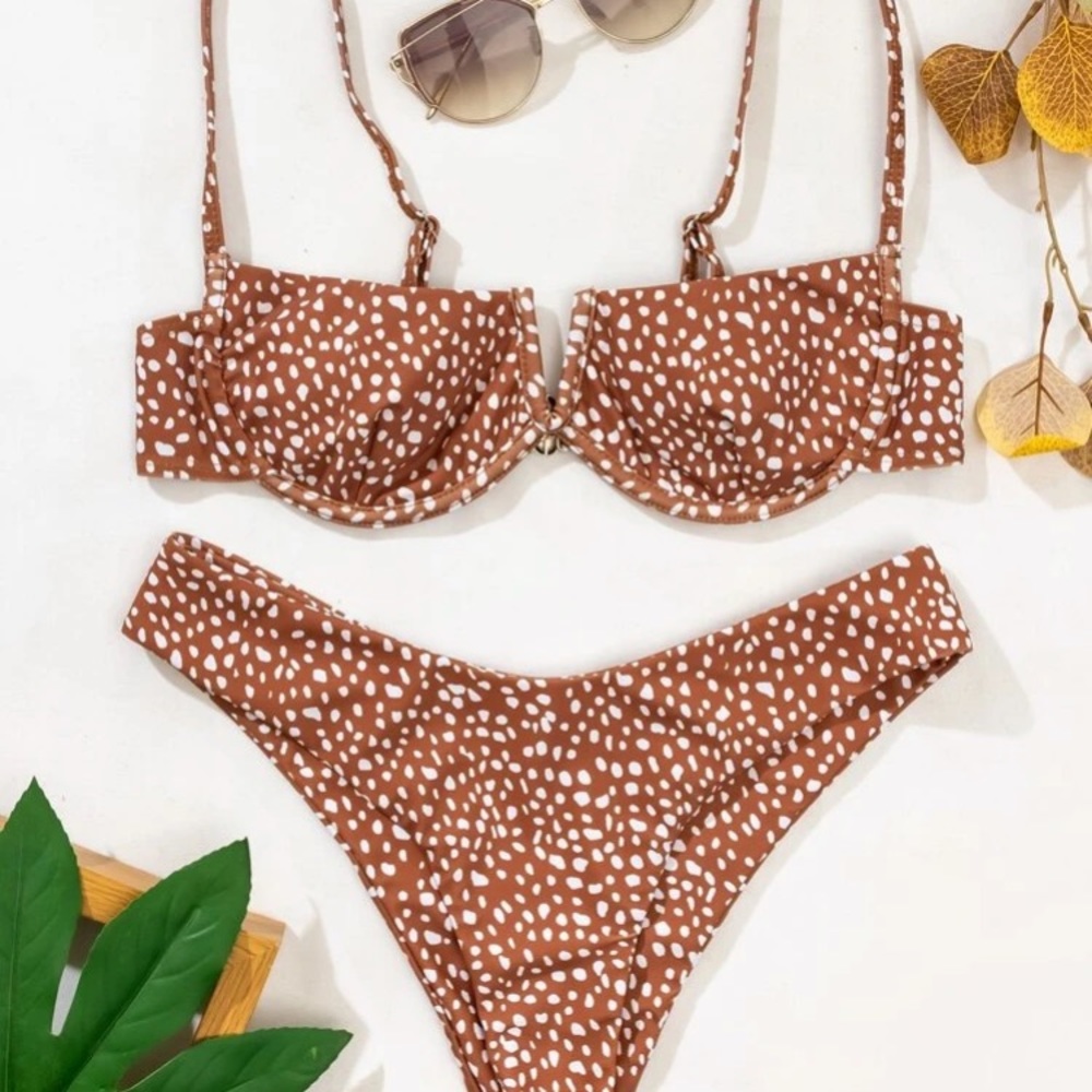 Spotted Brown and White Bikini